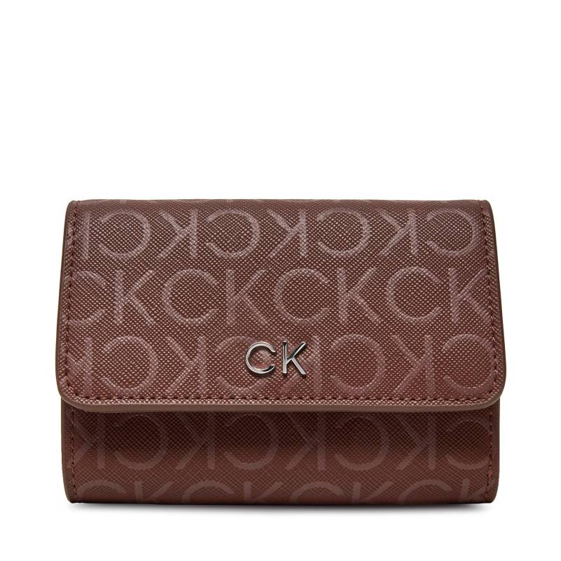 Kleine Damen Geldbörse Calvin Klein Ck Daily Sm Trifold_Mono K60K612684 Dunkelrot von Calvin Klein