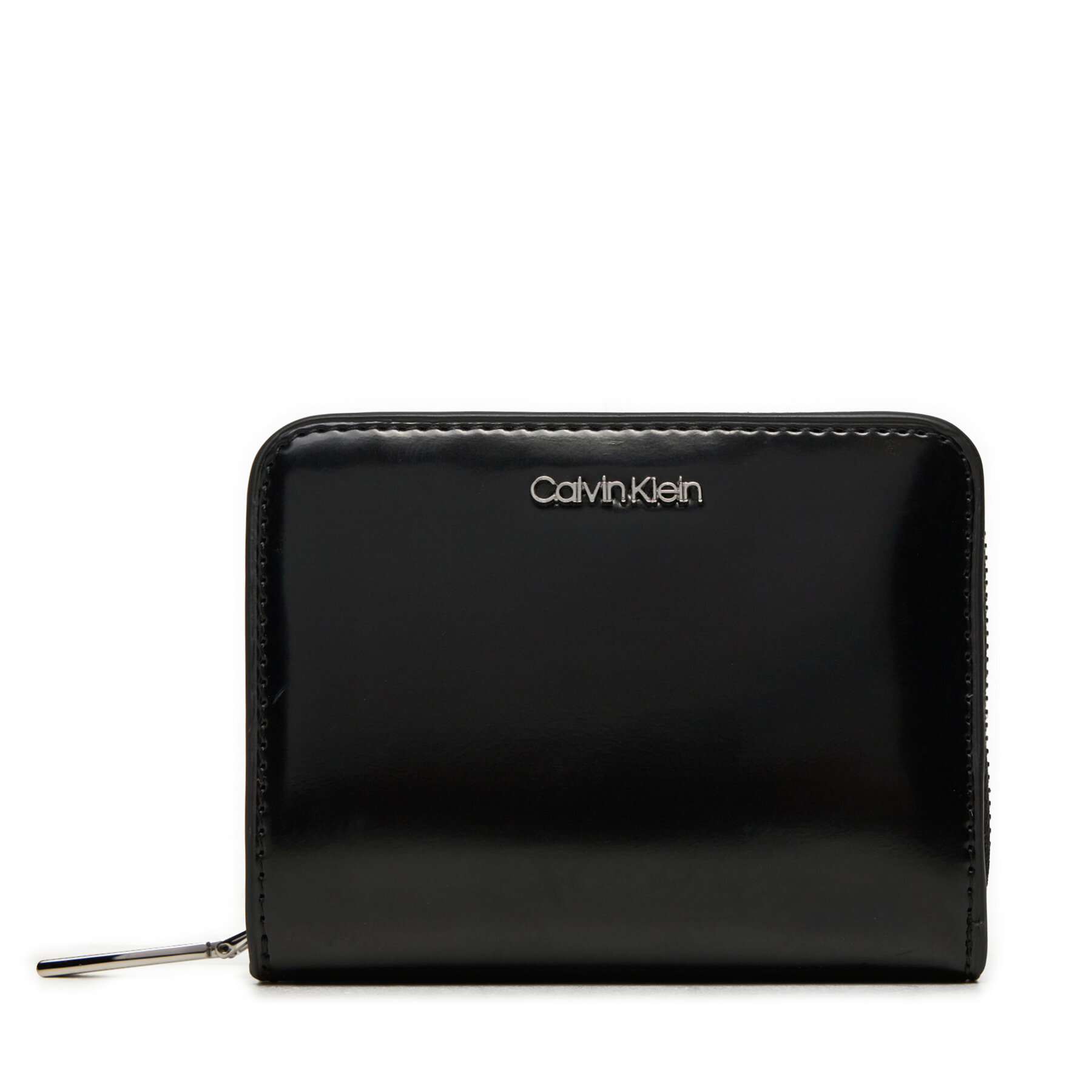 Kleine Damen Geldbörse Calvin Klein Ck Must Medium Zip Around_Shiny K60K612847 Schwarz von Calvin Klein