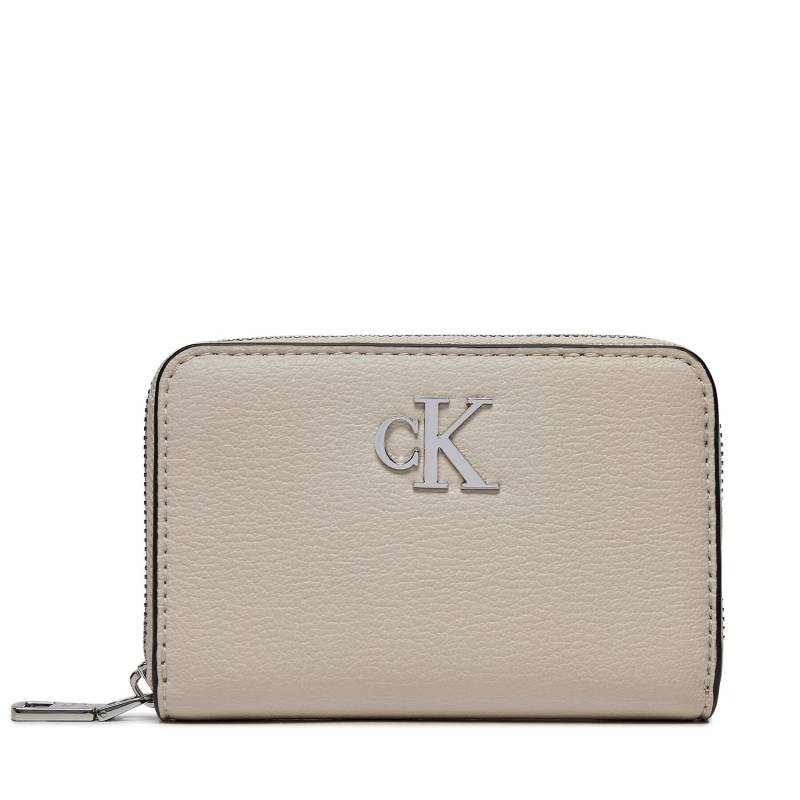 Kleine Damen Geldbörse Calvin Klein Minimal Monogram Med Za K60K611500 Beige von Calvin Klein