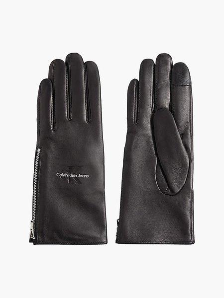 Leather Gloves-sm Damen Schwarz S/M von Calvin Klein