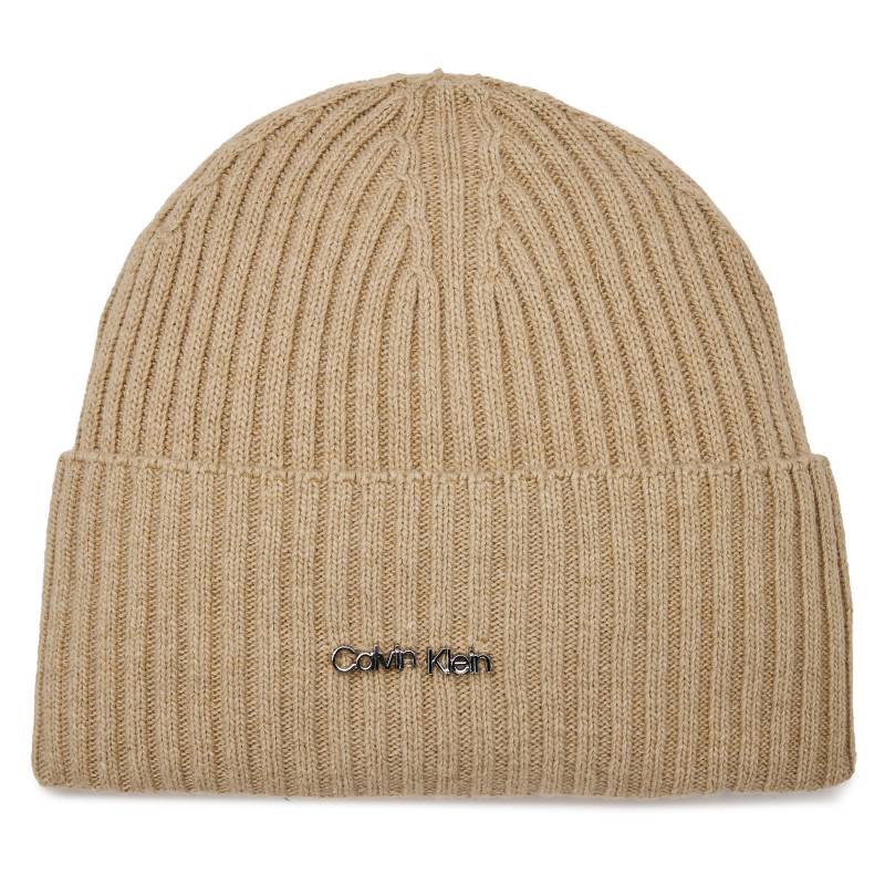 Mütze Calvin Klein Ck Must Logo Beanie K60K611401 Grau von Calvin Klein