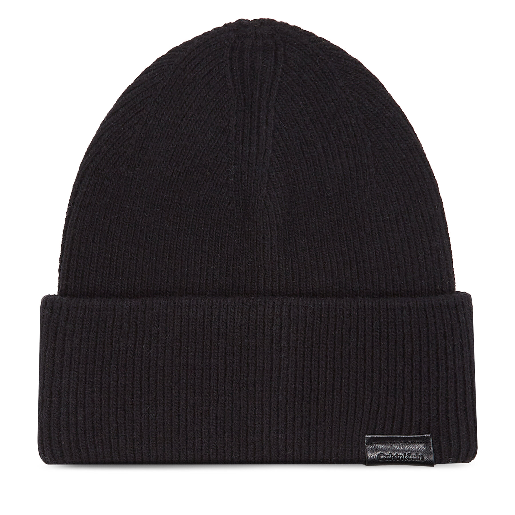 Mütze Calvin Klein Leather Patch Docker Beanie K50K510978 Schwarz von Calvin Klein