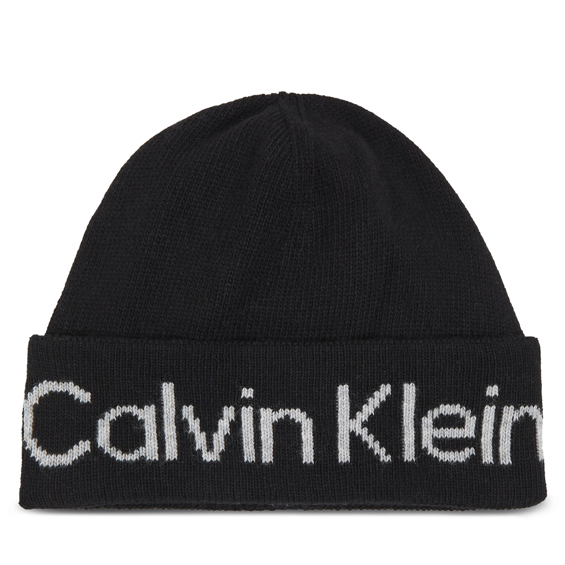 Mütze Calvin Klein Logo Reverso Tonal Beanie K60K611151 Schwarz von Calvin Klein