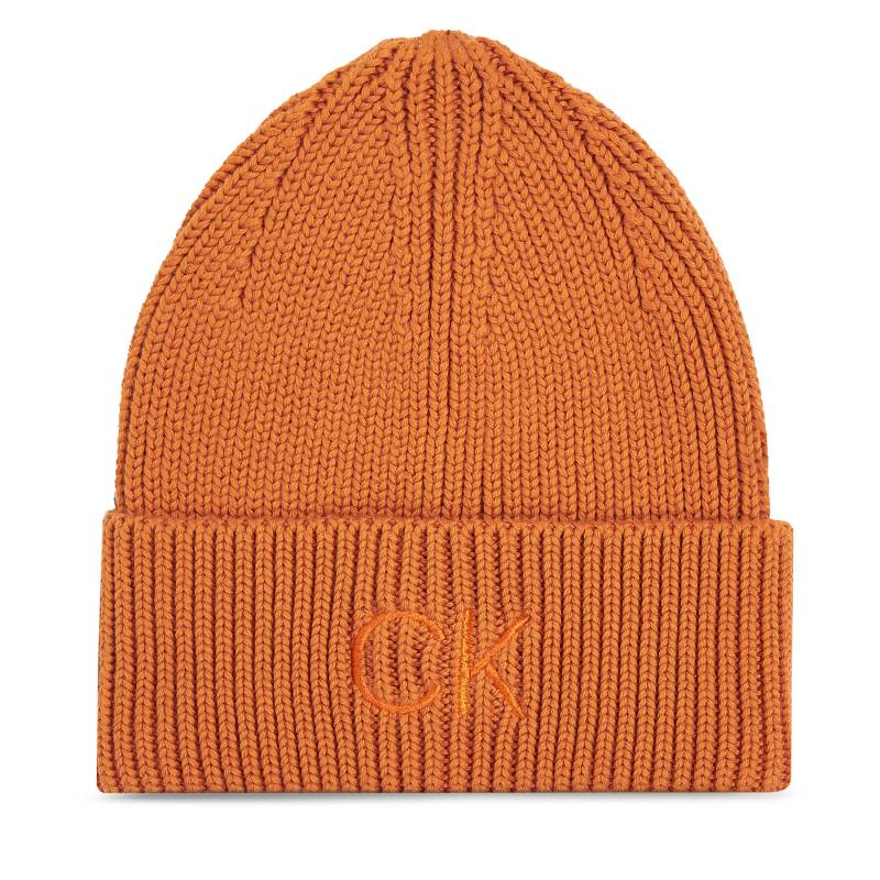 Mütze Calvin Klein Re-Lock Beanie W/Emb K60K608660 Braun von Calvin Klein