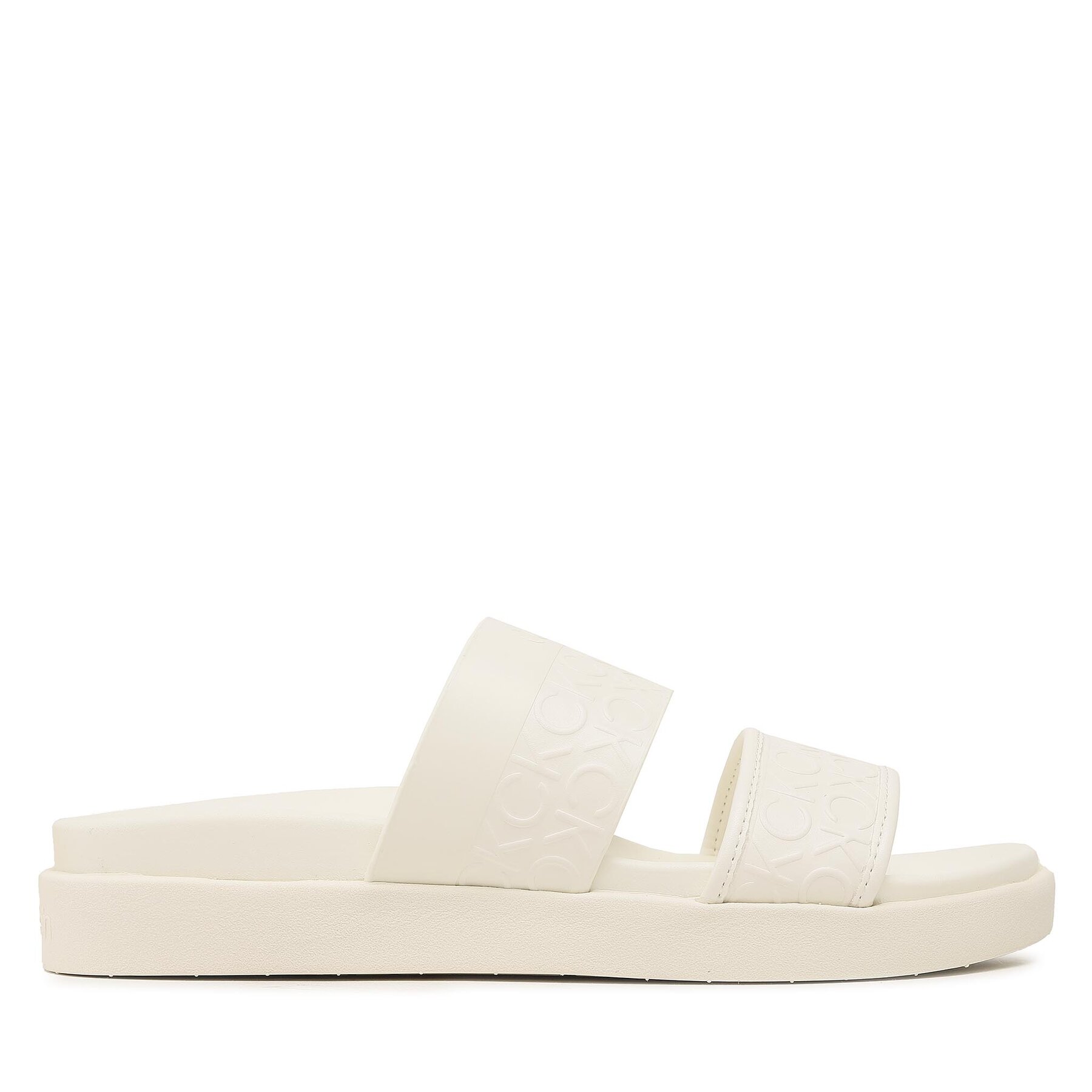 Pantoletten Calvin Klein Ergo Slide - Hf Mono HW0HW01535 Weiß von Calvin Klein