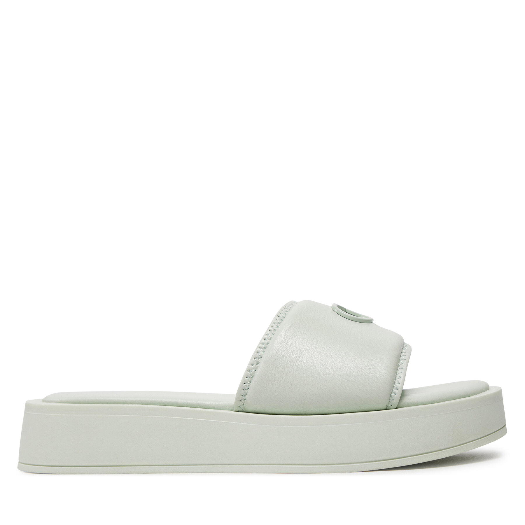 Pantoletten Calvin Klein Flatform Slide Relock Lth HW0HW02049 Grün von Calvin Klein