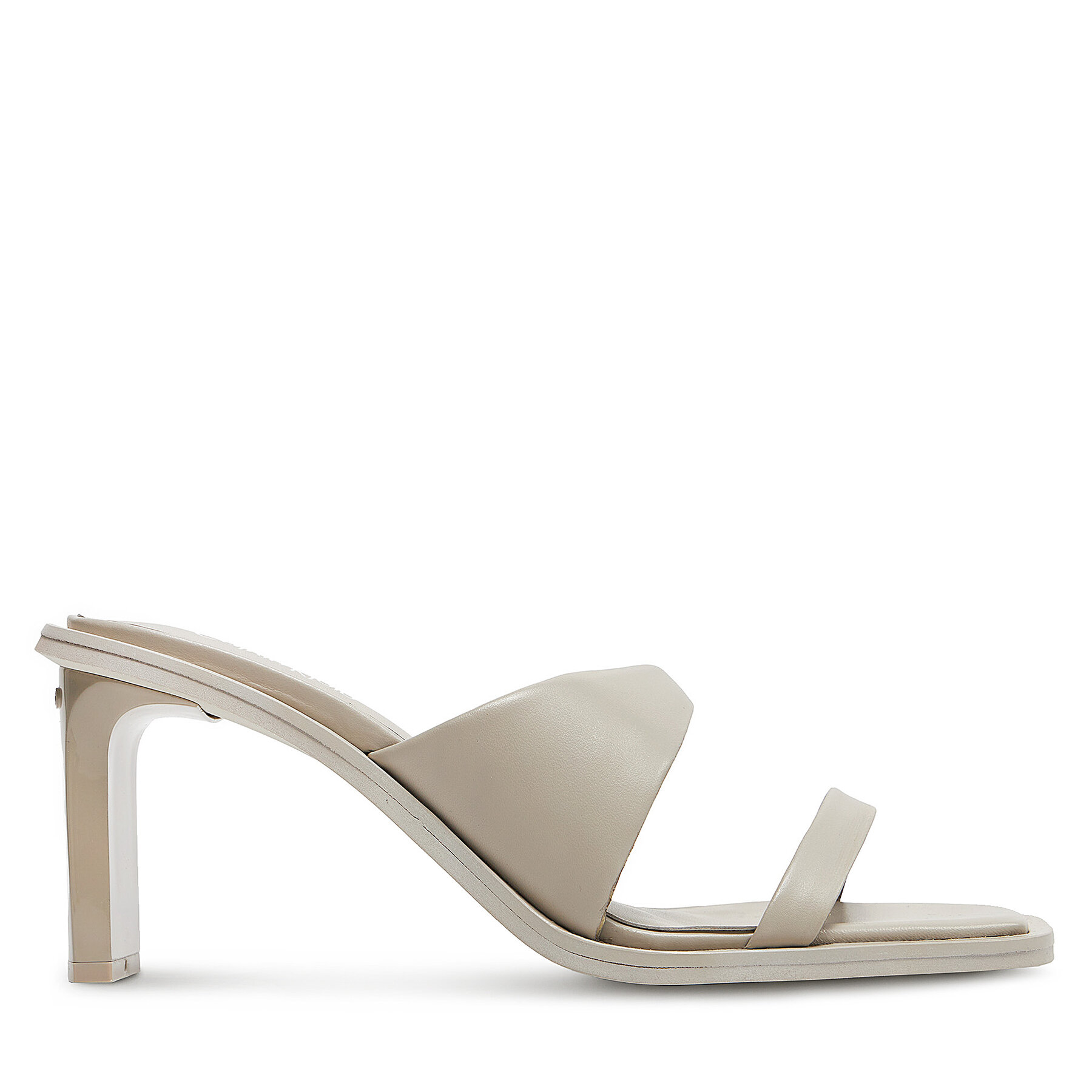 Pantoletten Calvin Klein Heel Slide 70 Lth HW0HW02072 Beige von Calvin Klein