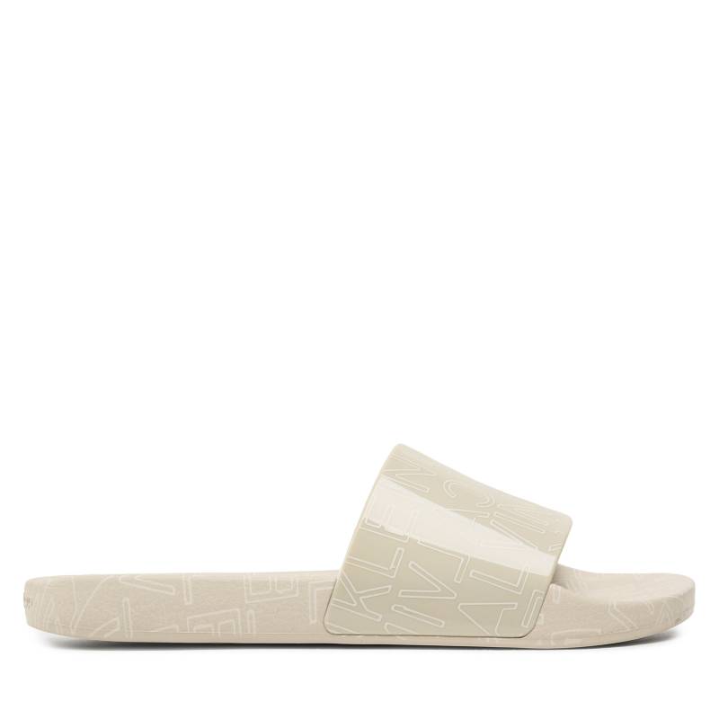 Pantoletten Calvin Klein Pool Slide Rubber HM0HM01062 Beige von Calvin Klein