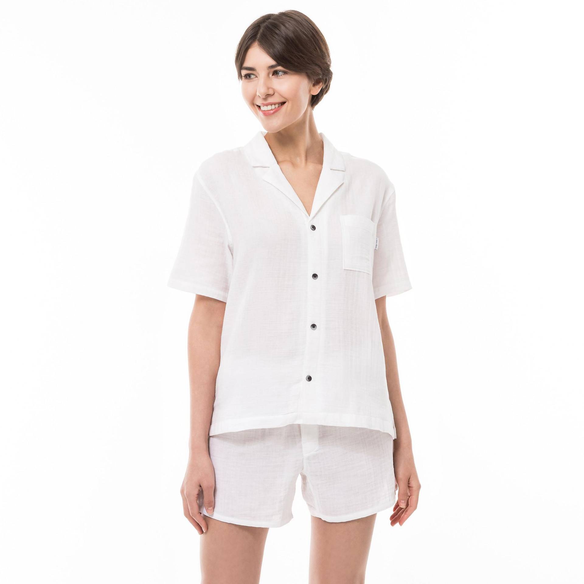 Pyjama Oberteil Damen Weiss M von Calvin Klein