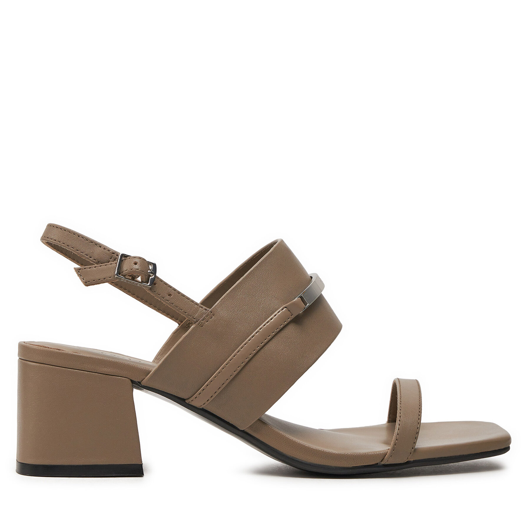 Sandalen Calvin Klein Heel Sandal 45 Met Bar Lth HW0HW02056 Braun von Calvin Klein