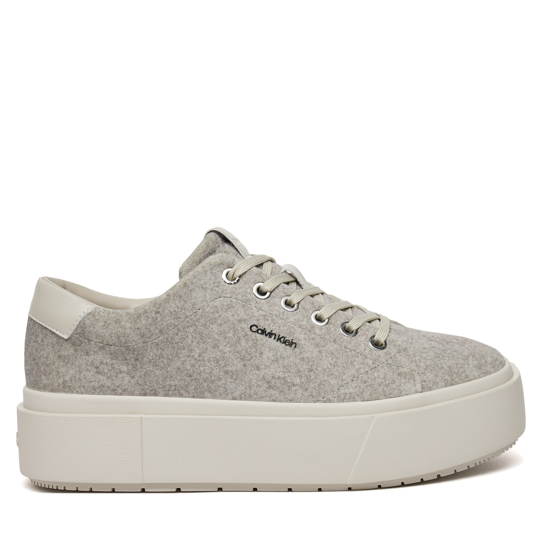 Sneakers Calvin Klein Flatform Cup Lace Up W/Ml Felt HW0HW02325 Grau von Calvin Klein