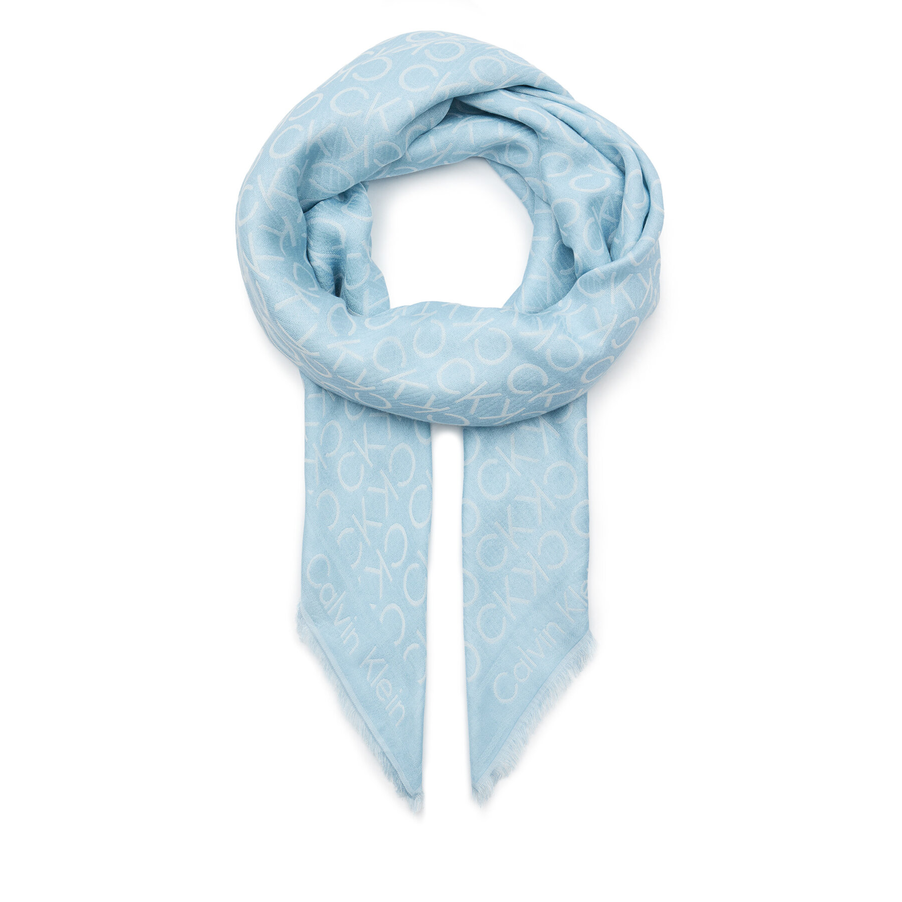 Tuch Calvin Klein Monogram Jacquard Scarf 130X130 K60K608779 Blau von Calvin Klein