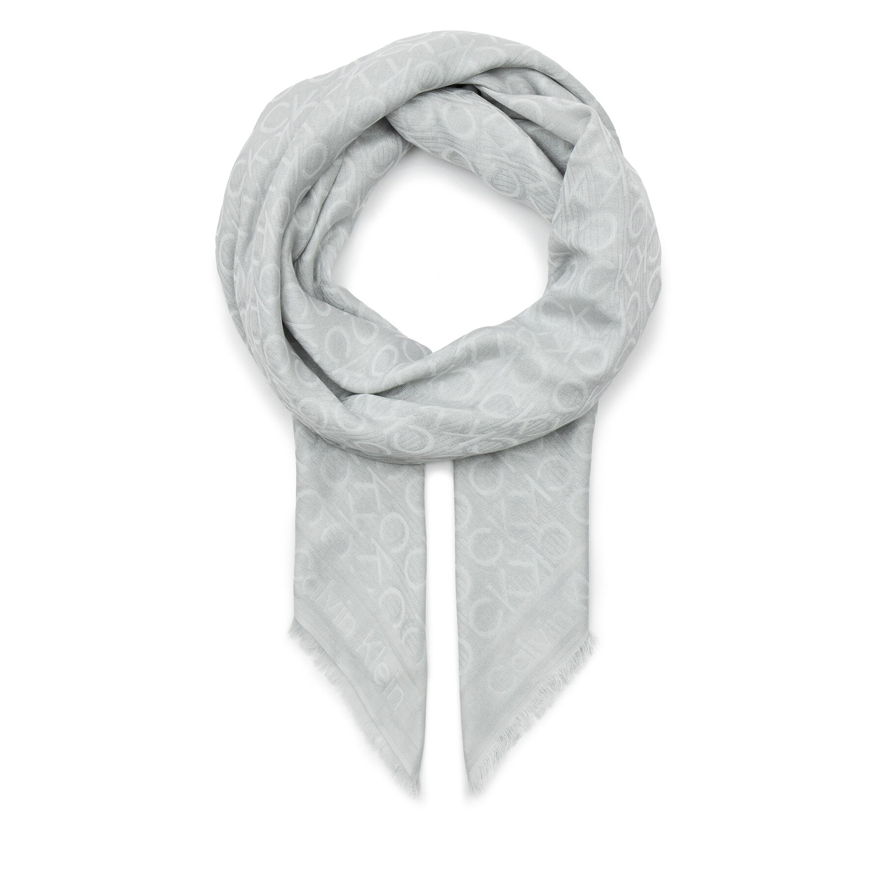 Tuch Calvin Klein Monogram Jacquard Scarf 130X130 K60K608779 Grau von Calvin Klein