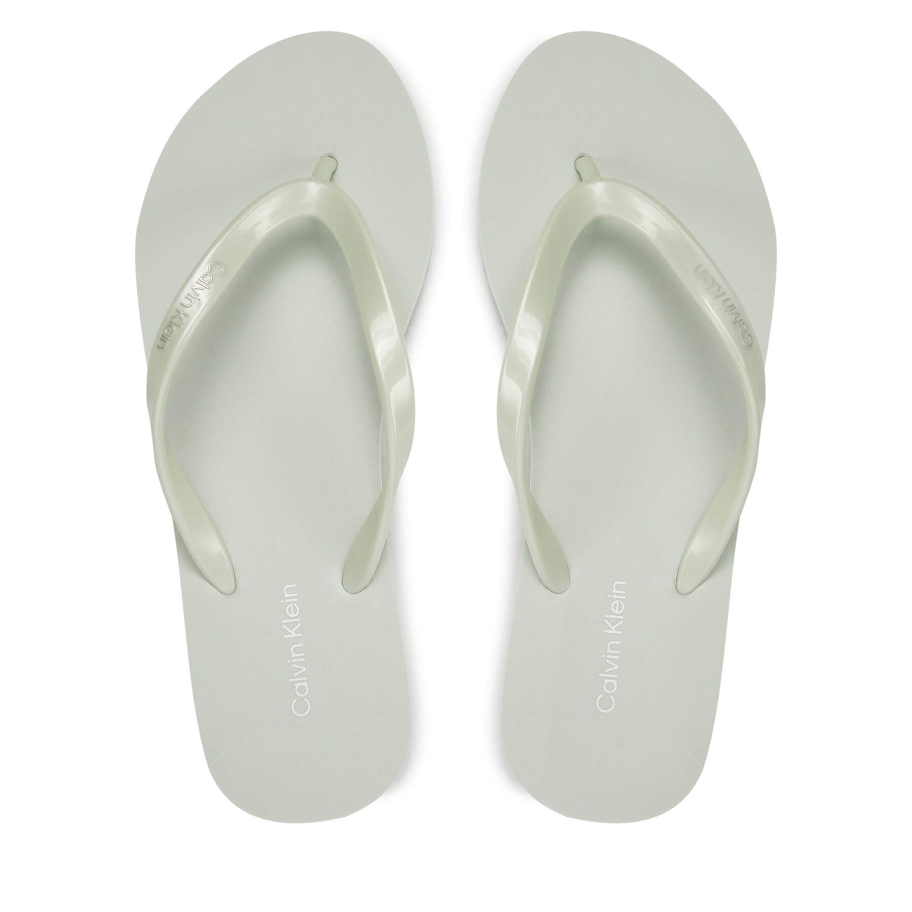 Zehentrenner Calvin Klein Flip Flop Deboss Logo Met HW0HW02043 Grün von Calvin Klein