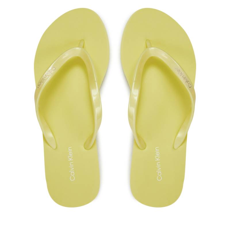 Zehentrenner Calvin Klein Flip Flop Deboss Logo Met HW0HW02043 Gelb von Calvin Klein