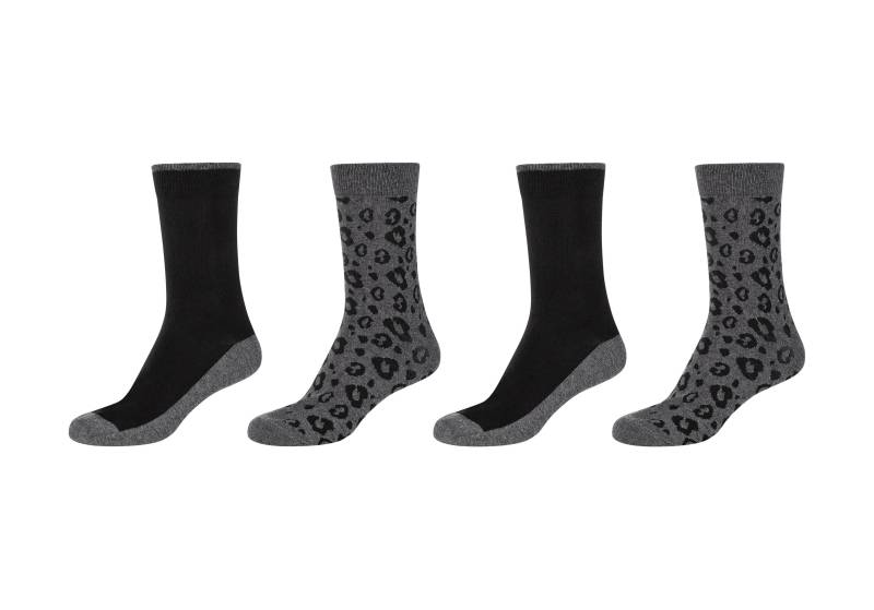 Camano Socken, (4er Pack), Leopard Socks, Piqué-Bund, verstärkte Ferse und Spitze von Camano