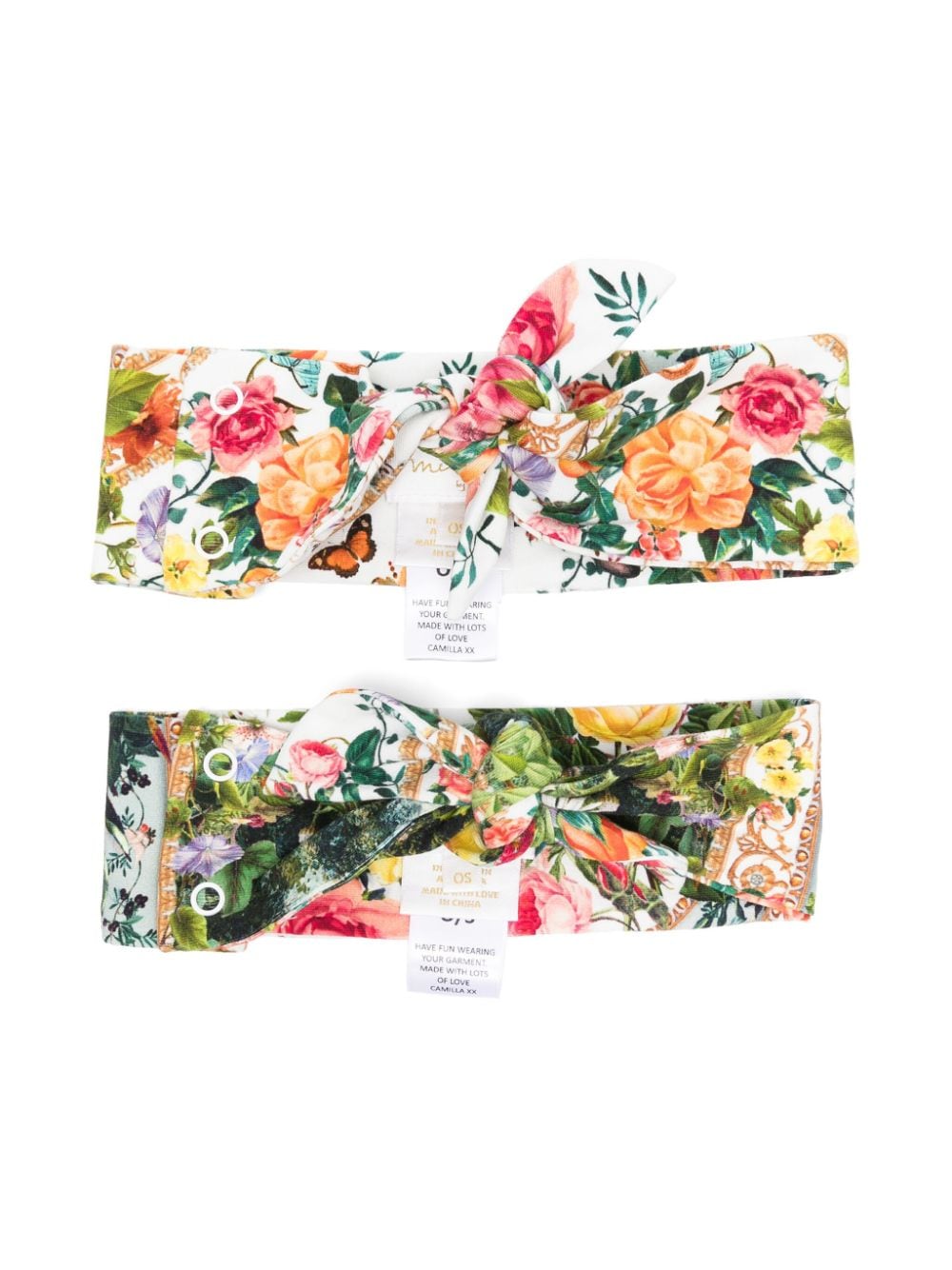 Camilla Kids Renaissance Romance-print headband set (pack of two) - Orange von Camilla Kids