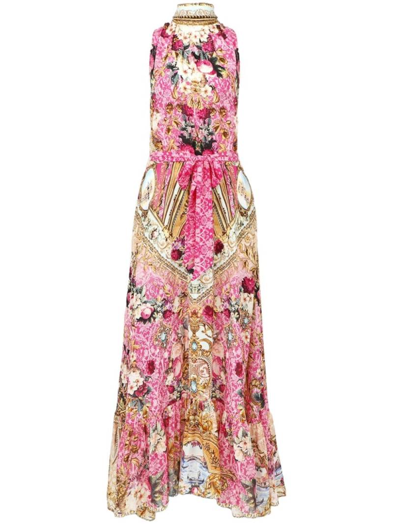 Camilla Call of the Canal-print silk dress - Pink von Camilla