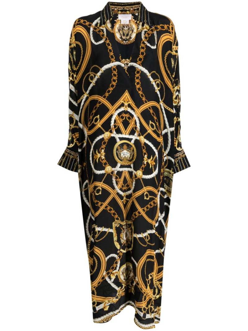 Camilla Coast To Coast chain-print midi dress - Black von Camilla