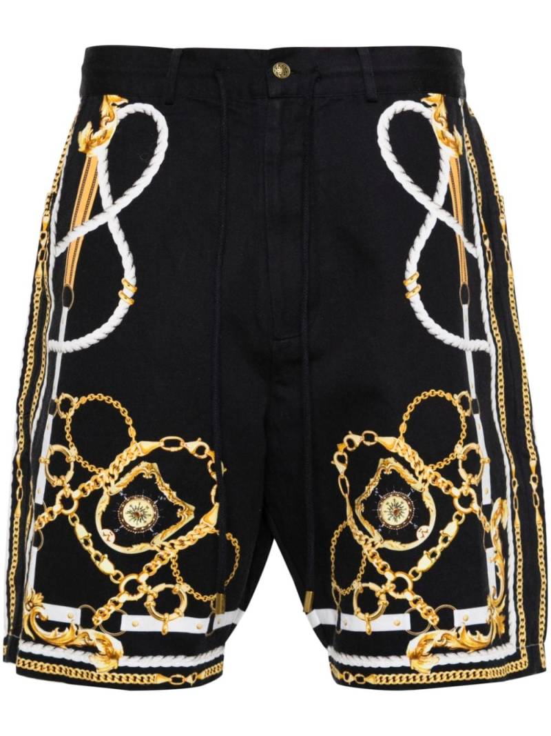 Camilla Coast-to-Coast-print twill shorts - Black von Camilla