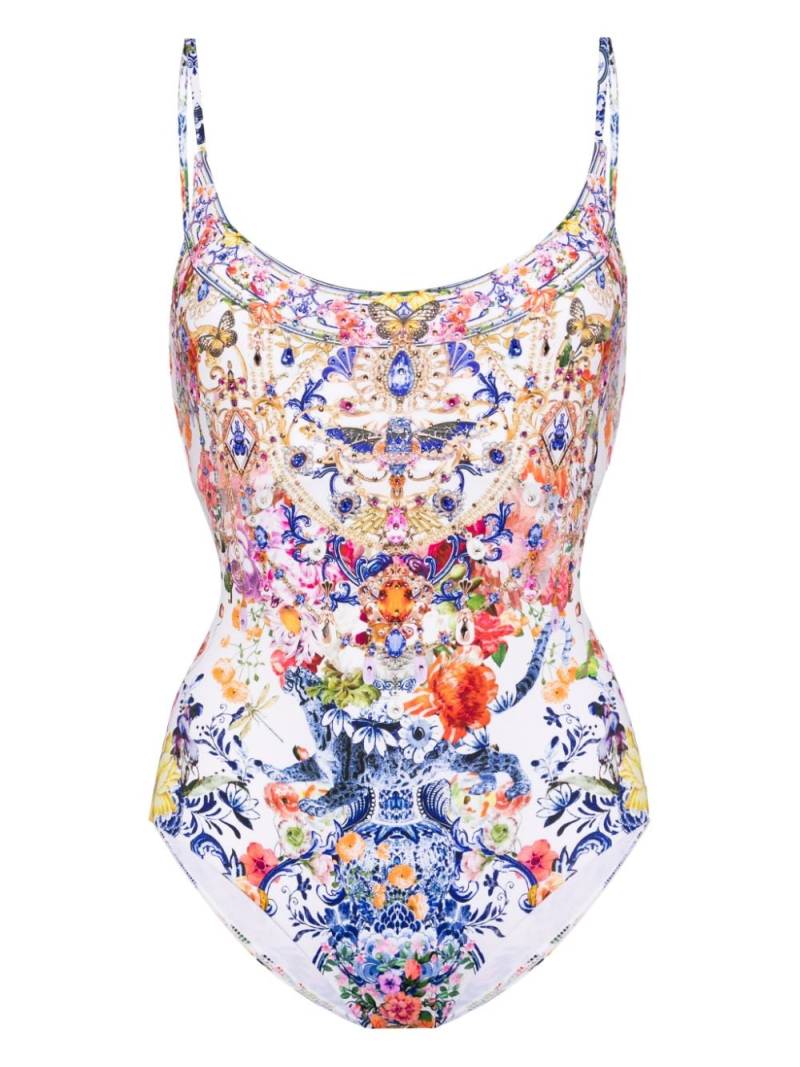 Camilla Dutch Is Life floral-print swimsuit - White von Camilla