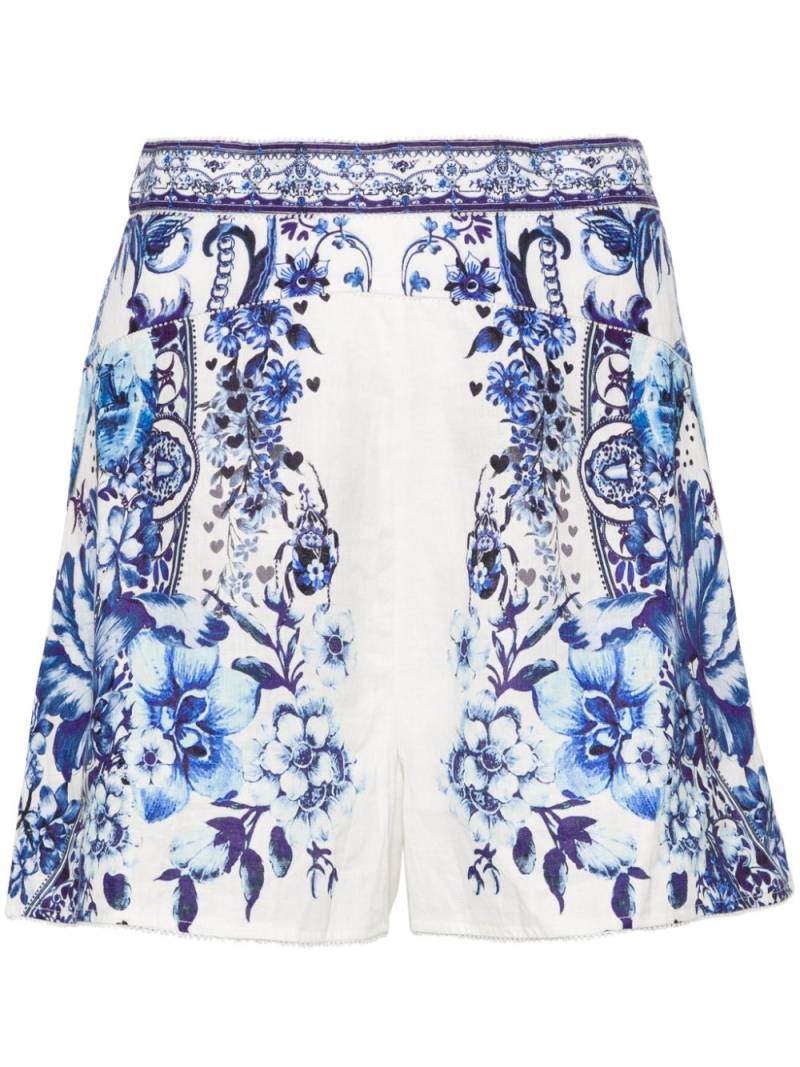 Camilla Glaze and Graze linen shorts - White von Camilla