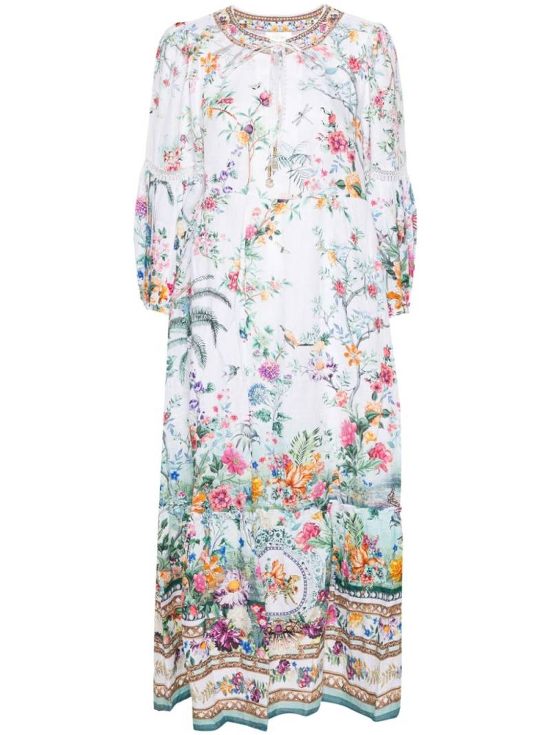 Camilla Plumes And Parterres linen maxi dress - White von Camilla