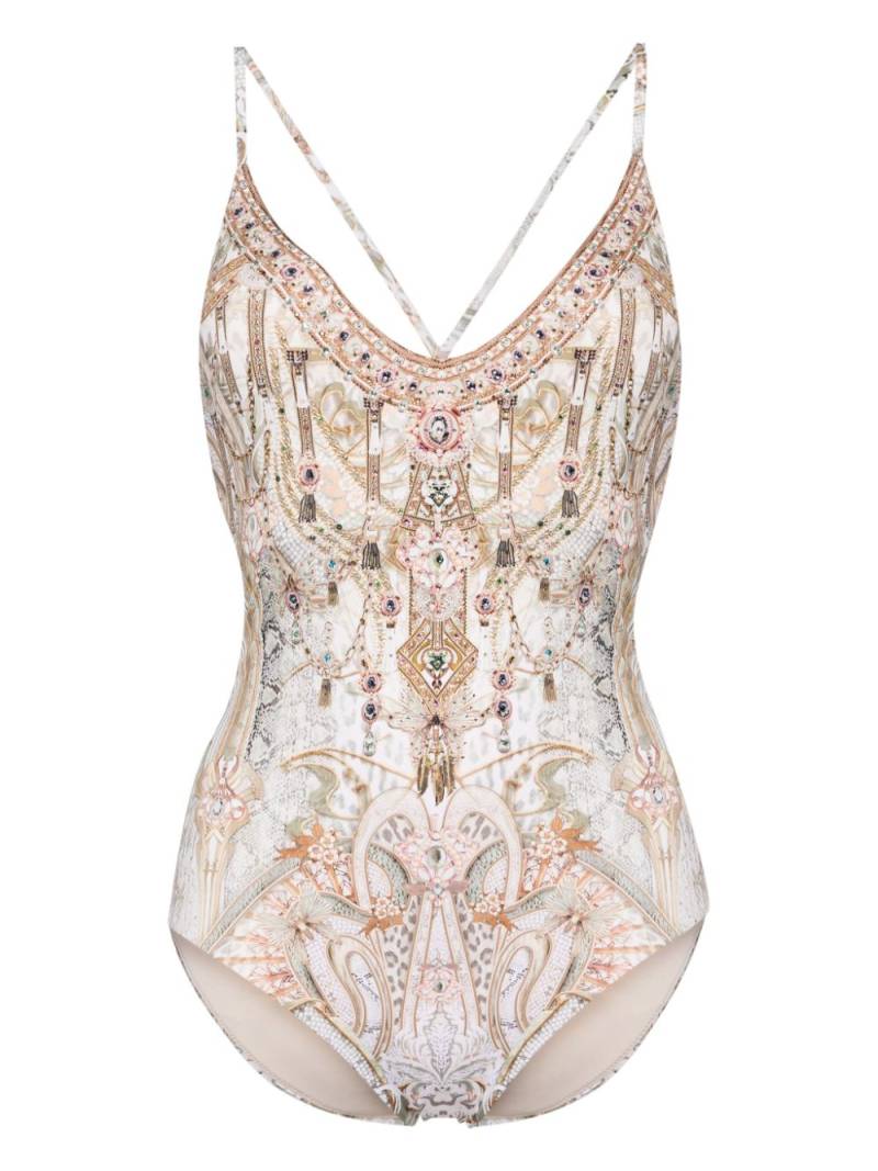 Camilla Tower Tales graphic-print swimsuit - Neutrals von Camilla