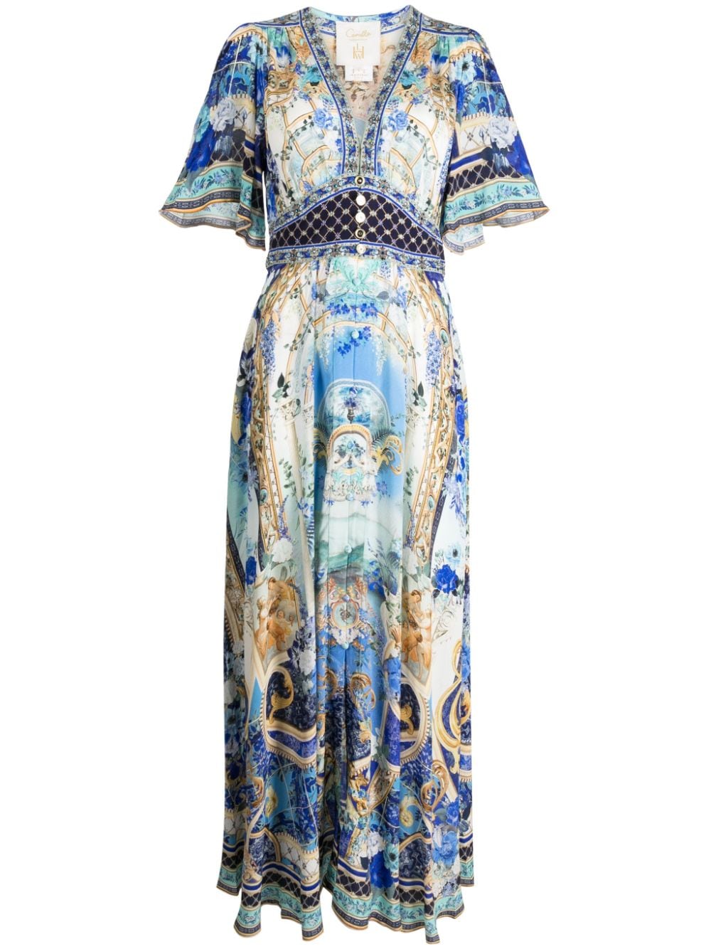 Camilla baroque-print silk maxi dress - Blue von Camilla