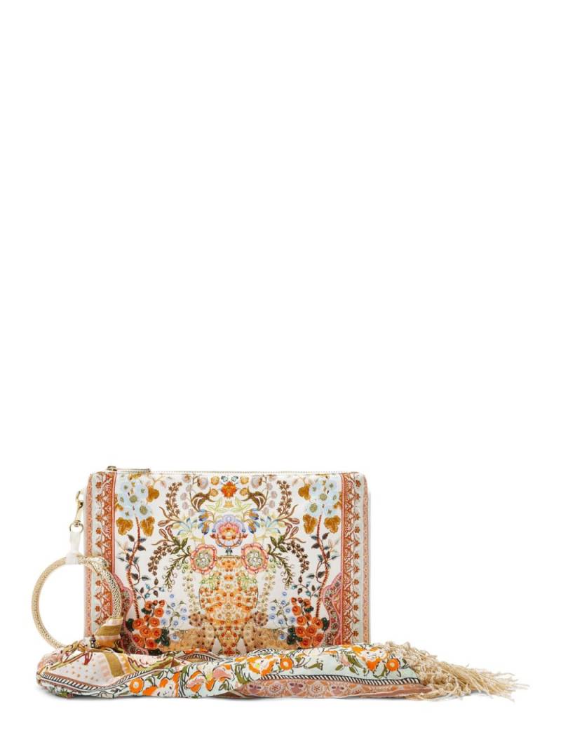 Camilla floral-embroidered clutch bag - Neutrals von Camilla