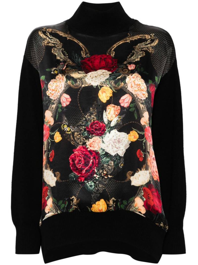 Camilla floral-print knitted top - Black von Camilla