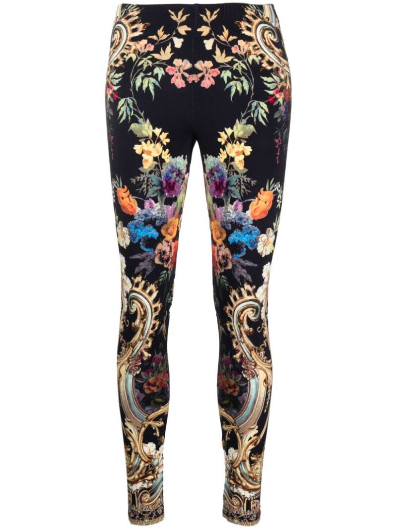 Camilla floral-print mid-rise leggings - Play Your Cards Right von Camilla