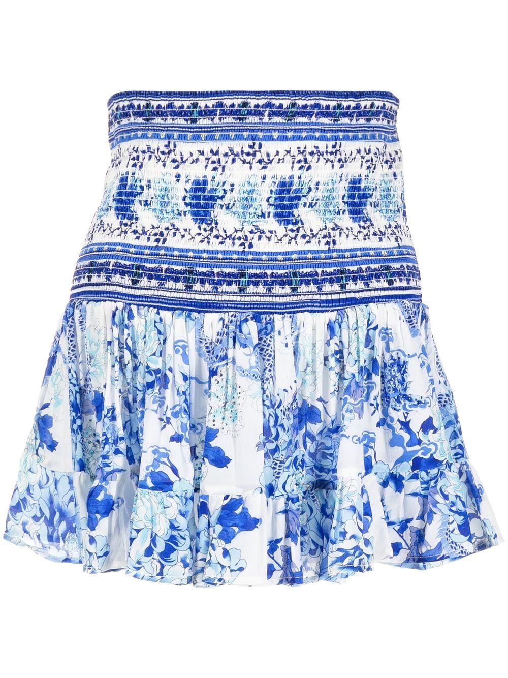 Camilla floral-print shirred skirt - Blue von Camilla