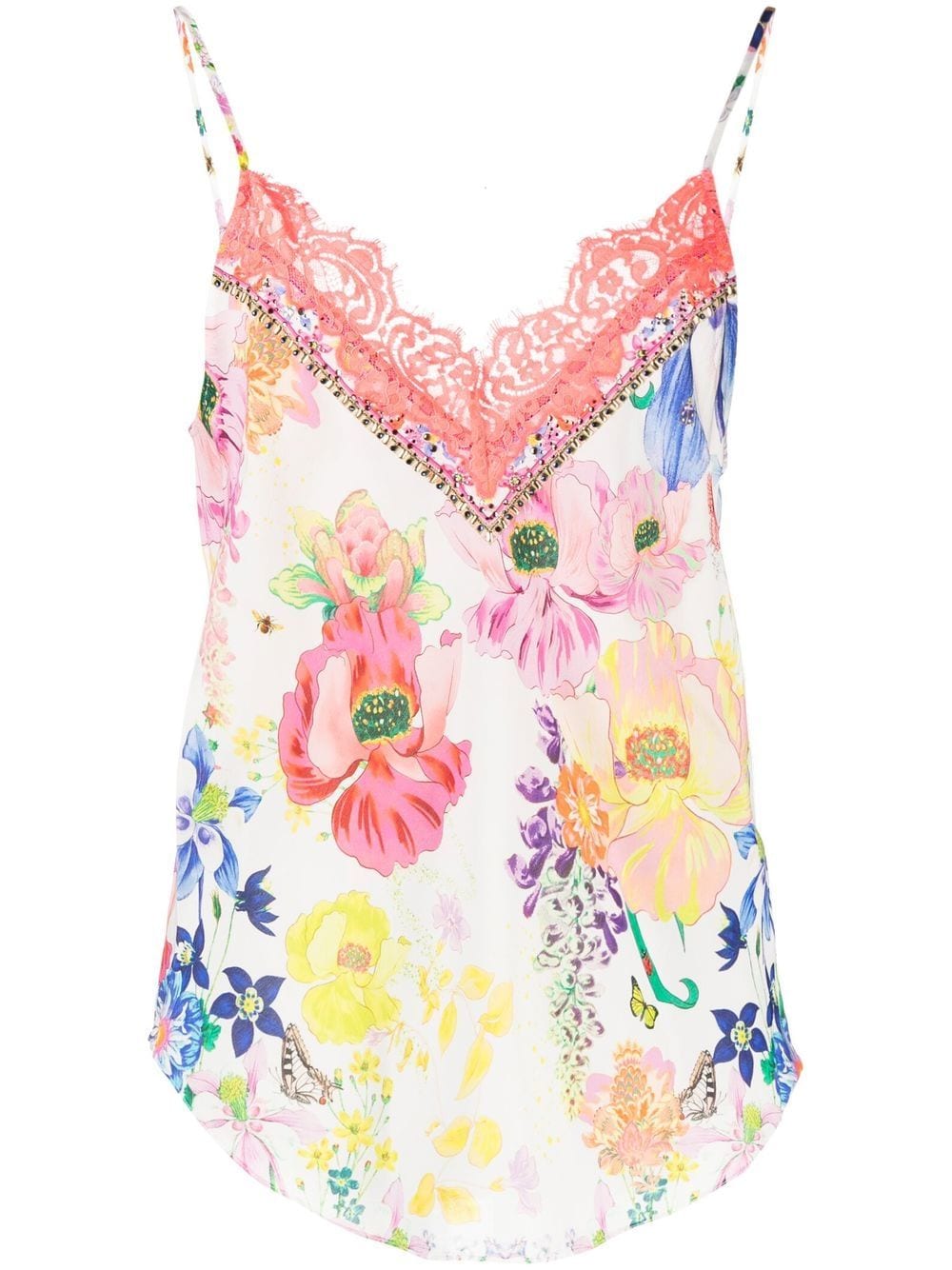 Camilla floral-print silk cami top - White von Camilla