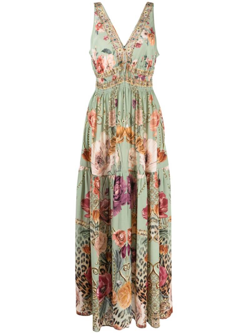 Camilla floral-print silk dress - Green von Camilla