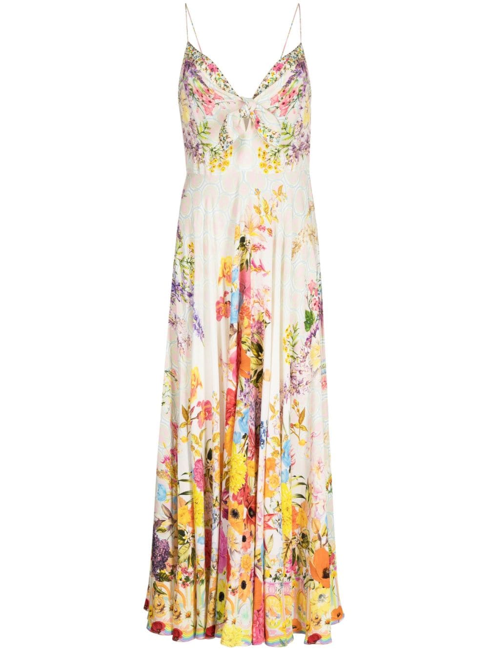 Camilla floral-print silk dress - White von Camilla