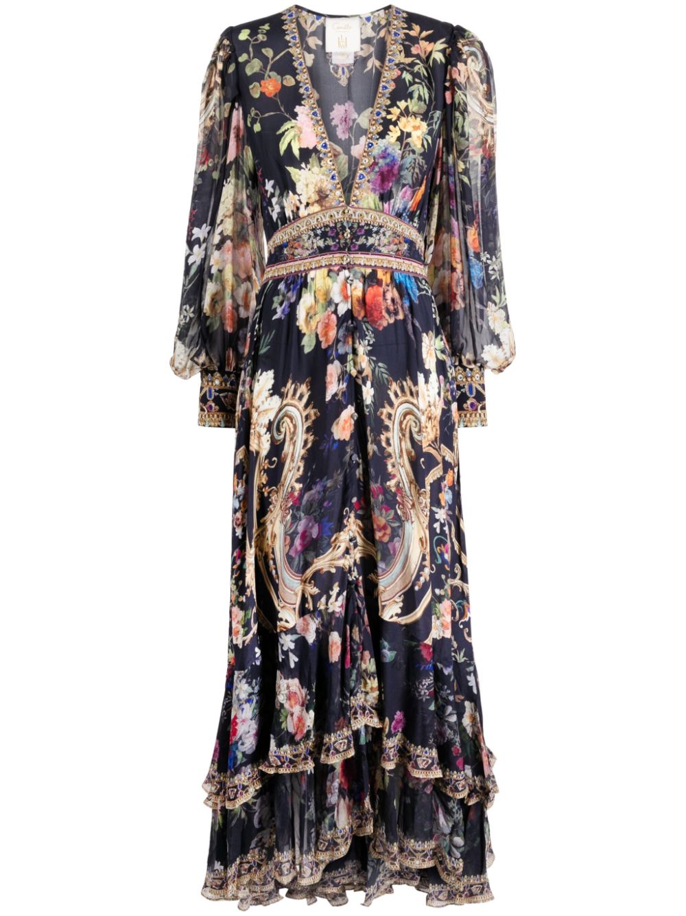 Camilla floral-print silk maxi dress - Blue von Camilla