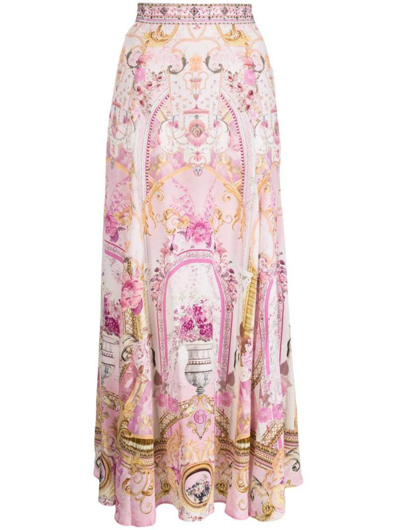 Camilla floral-print silk maxi skirt - Pink von Camilla