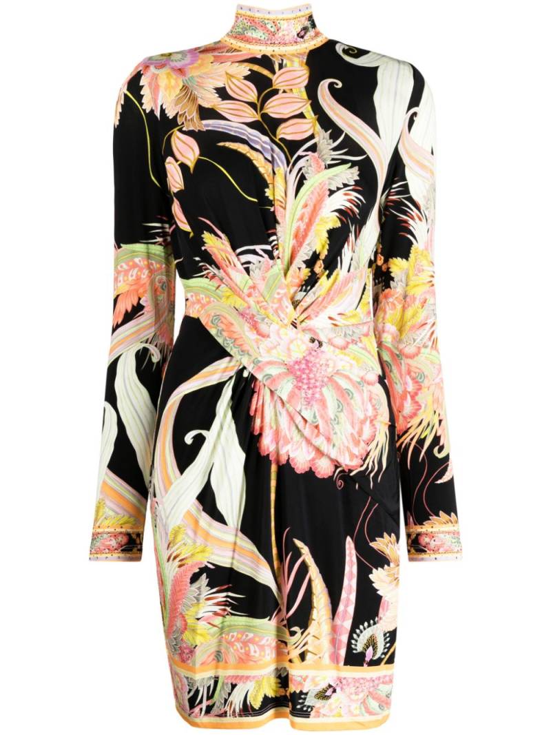 Camilla graphic-print ruched-detailing dress - Black von Camilla