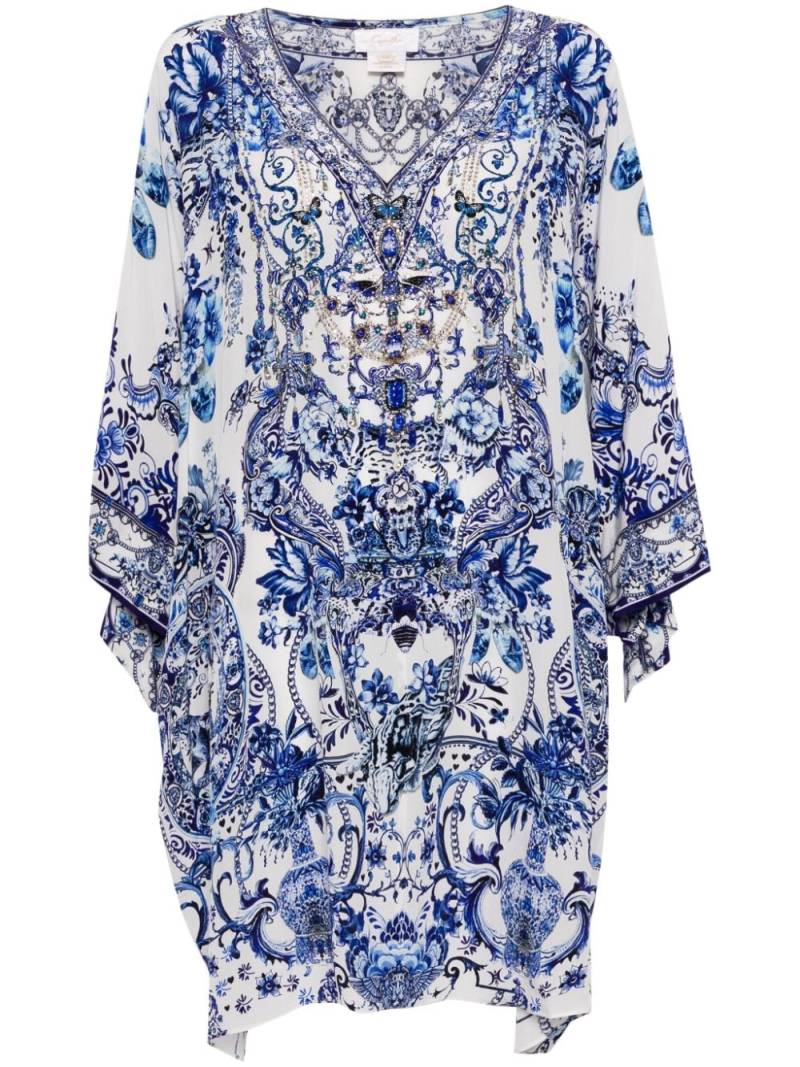 Camilla graphic-print silk kaftan - White von Camilla