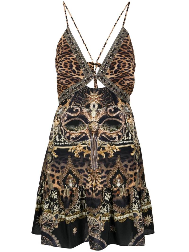 Camilla leopard-print cutout silk minidress - Multicolour von Camilla