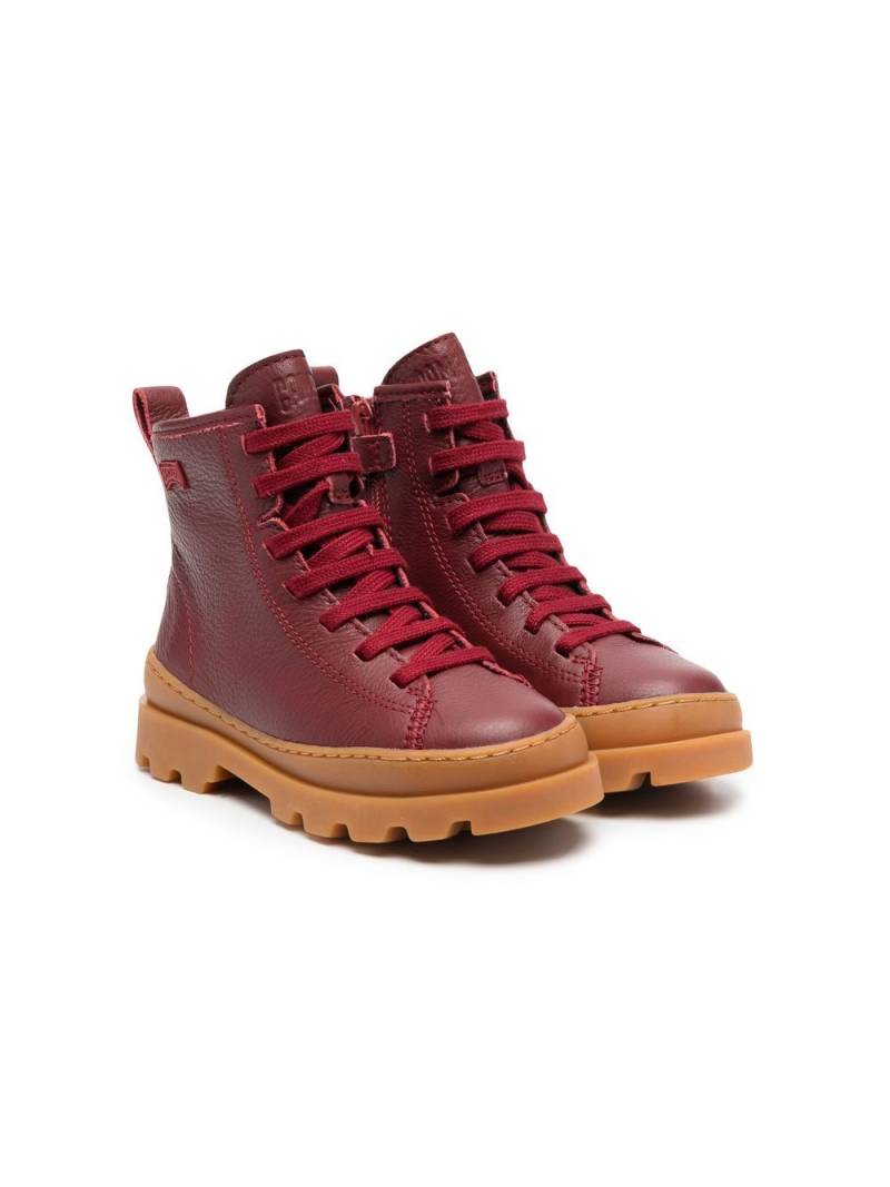 Camper Kids Brutus lace-up leather boots - Red von Camper Kids