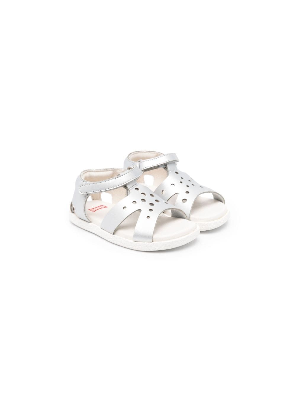 Camper Kids Miko Twins perforated leather sandals - Silver von Camper Kids