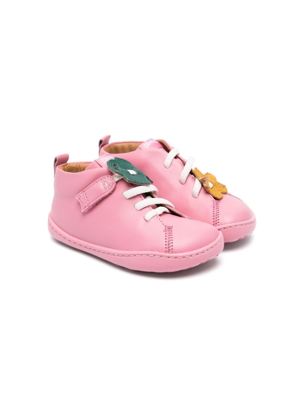 Camper Kids Twins floral-appliqué leather sneakers - Pink von Camper Kids