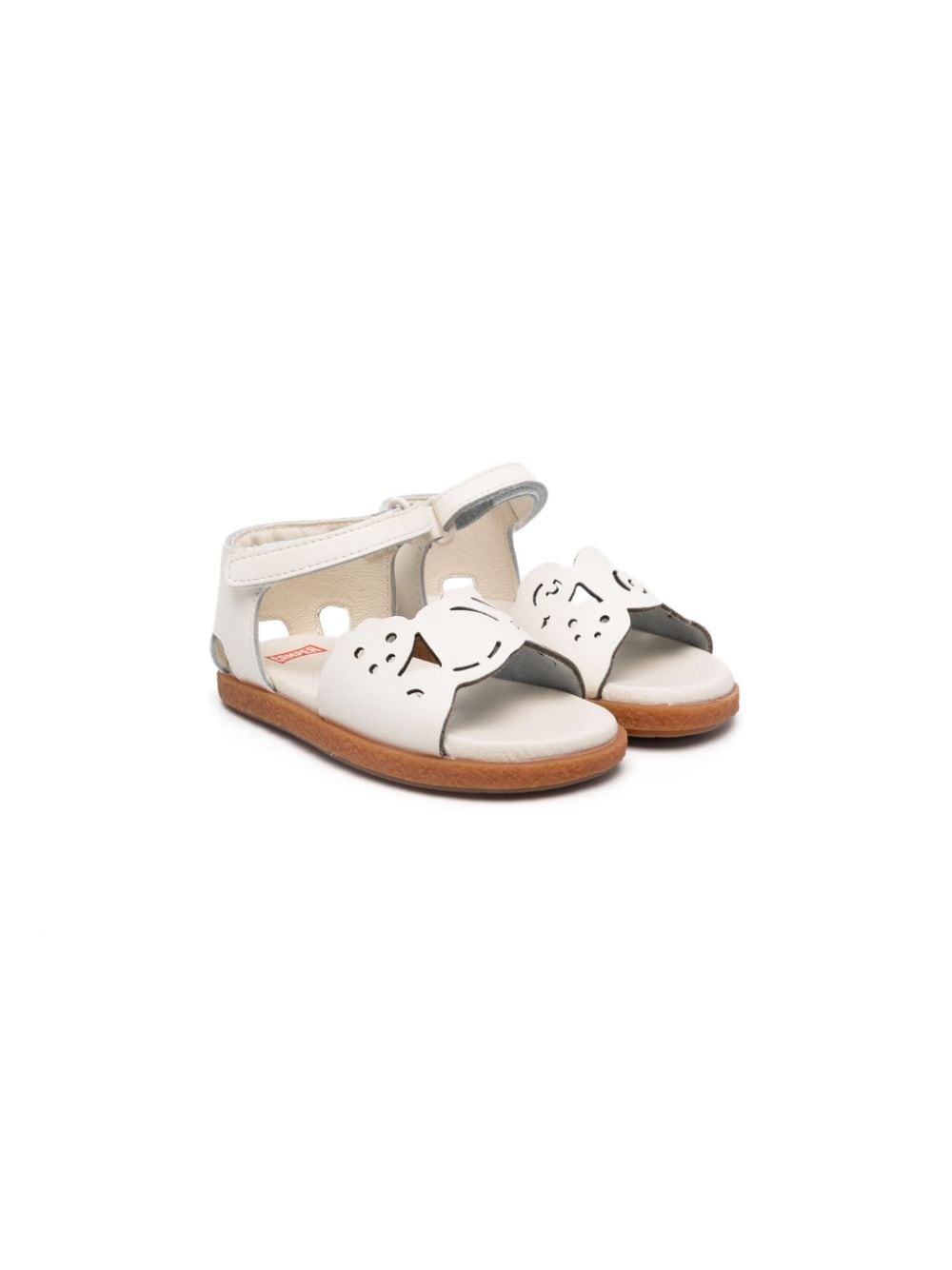 Camper Kids Twins laser-cut leather sandals - White von Camper Kids