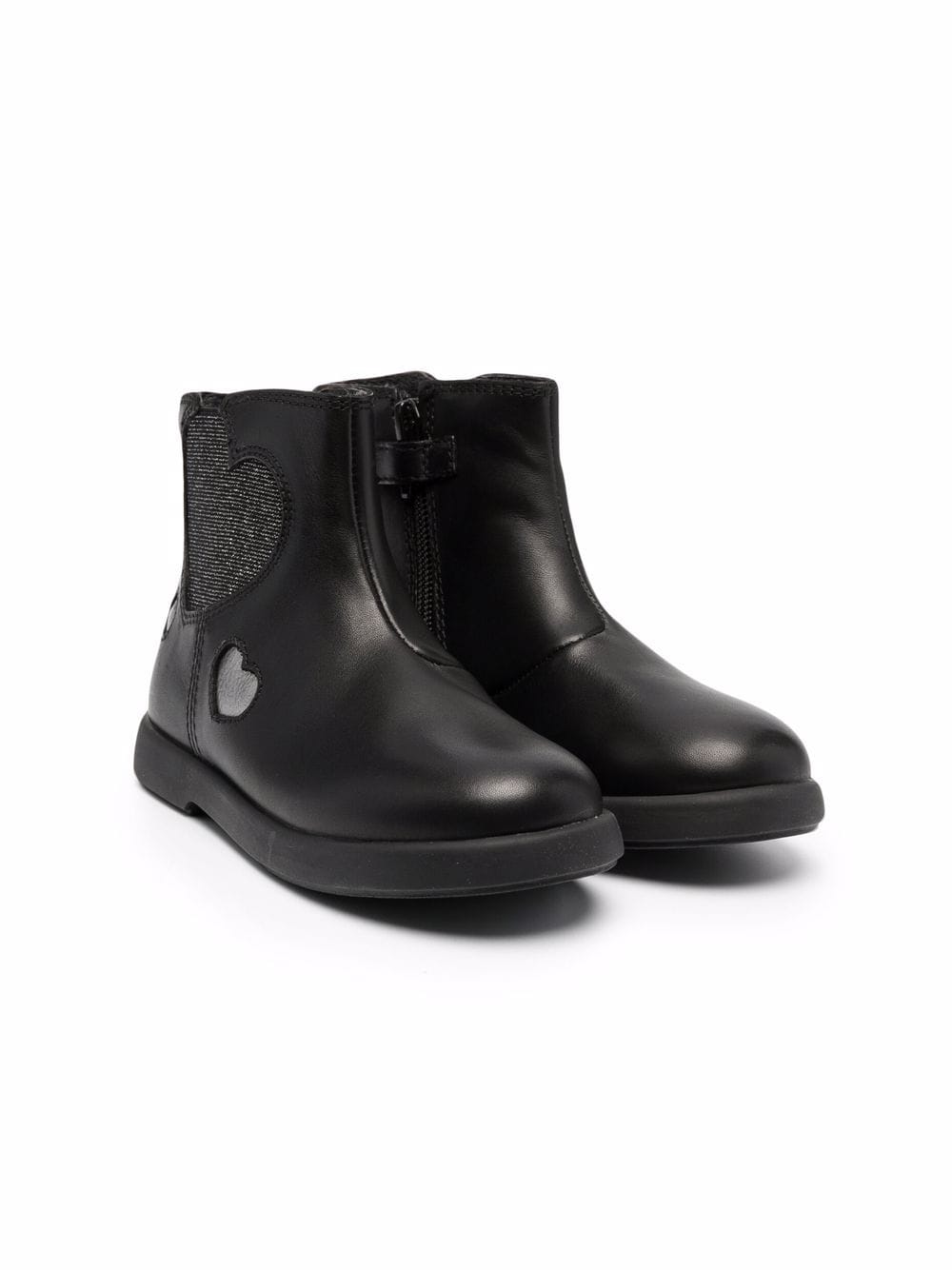 Camper Kids heart-patch detail boots - Black von Camper Kids