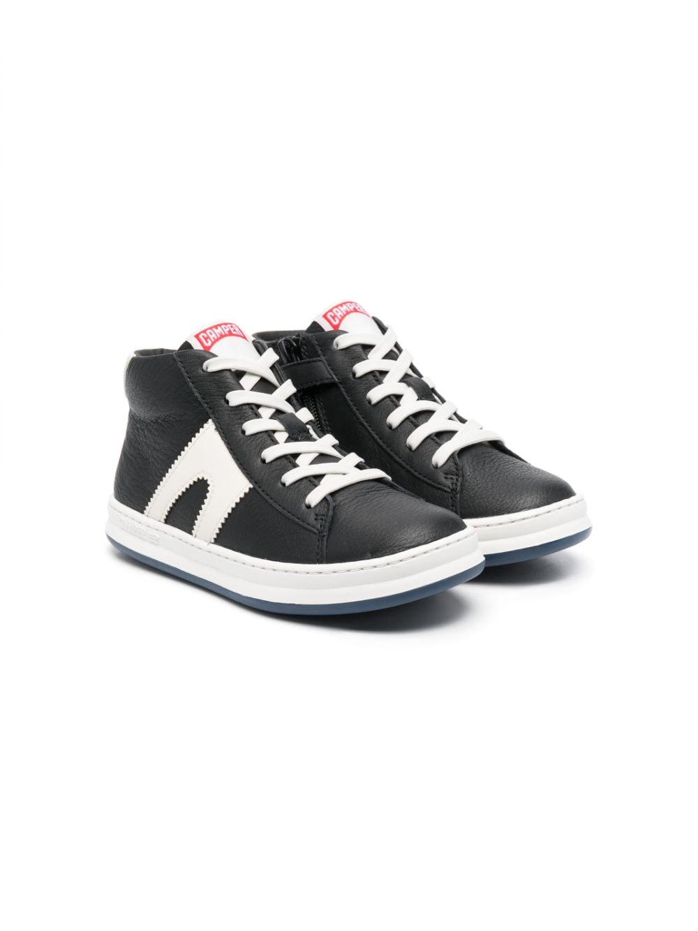 Camper Kids logo-patch leather sneakers - Black von Camper Kids