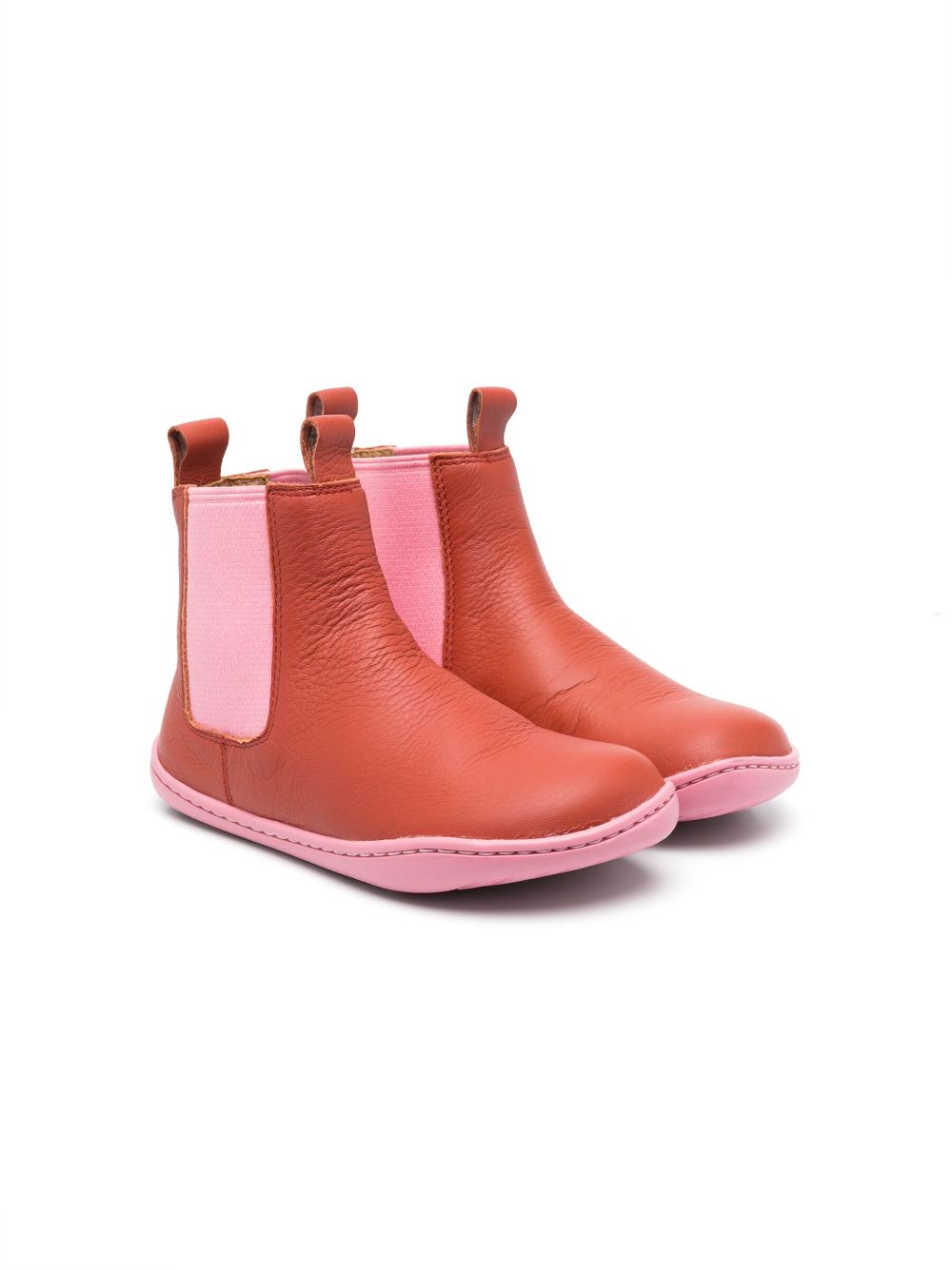 Camper Kids round-toe leather boots - Red von Camper Kids