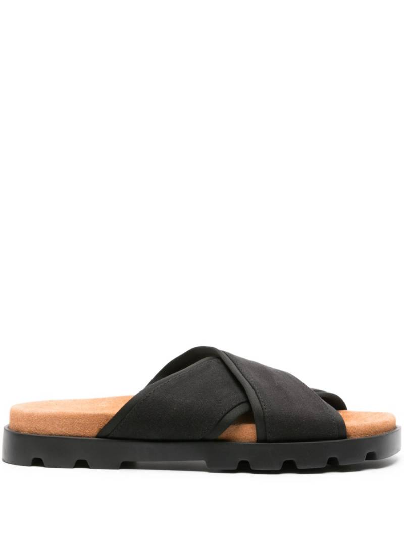 Camper Brutus cross-strap suede slides - Black von Camper