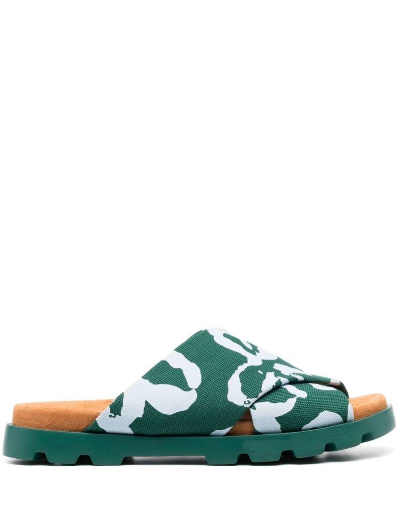 Camper Brutus printed cross-strap sandals - Green von Camper